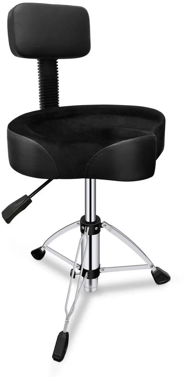Main image of Drum Throne with Backrest,Height Adjustable Airlift Drum Stool,Heavy Duty Drum Seat with Strong Adjustable Double Braced Legs, Comfortable Thicken Drum Stool for Adult Drummers Beginner