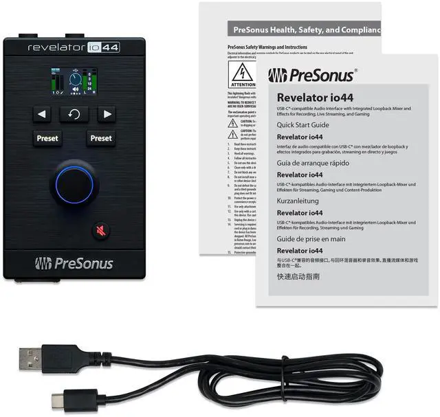 Alt view image 6 of 7 - Revelator io44 USB-C Audio Interface for music production and streaming with built-in mixer and easy-to-use effects presets plus Studio One DAW Recording Software