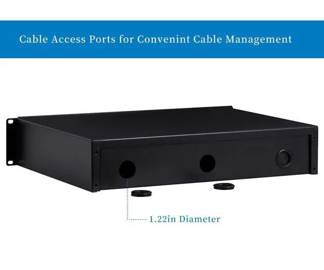 Alt view image 4 of 6 - 2U Rack Mount Drawer for 19 Inch AV/Network/DJ Equipment Racks or Cabinets with Lock and Key