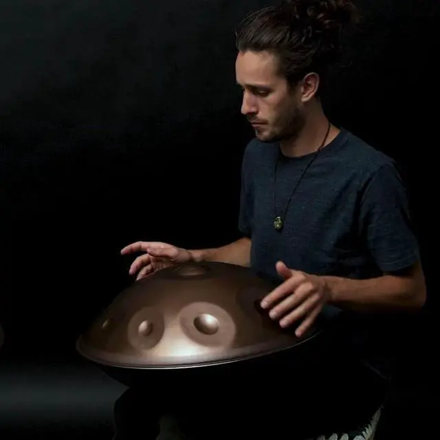 Alt view image 6 of 7 - Handpan 22 Inch D Minor Kurd 10 Notes Drum Instrument for Professional Performance, 440HZ Sound Drums for Adults With Bag, Wiping Cloth, and Bracket