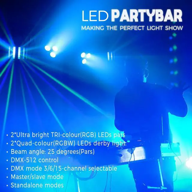 Alt view image 2 of 7 - DJ Lighting Packages with Carry Bag, DJ Lights with Stand (7.5Ft) Sound Activated, DMX & Remote Control, Mobile Gig Light LED Party Bar Lighting System for Band, Booth, Stage, Wedding, Events