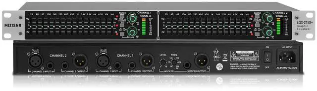 Main image of Stereo Graphic Equalizer 15-Band EQ for Home Audio System, Rack Mount Dual Channel Pro DJ Equalizer with Subwoofer Output, Noise Reduction (EQX-215S)