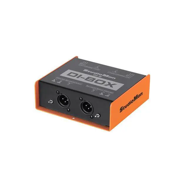 Alt view image 2 of 4 - DI-2 Dual Channel Passive DI Box, 2-Channel Balanced XLR/TRS, Ground Switch per Channel, 50K Input Impedance, Orange/Black for Live/Studio
