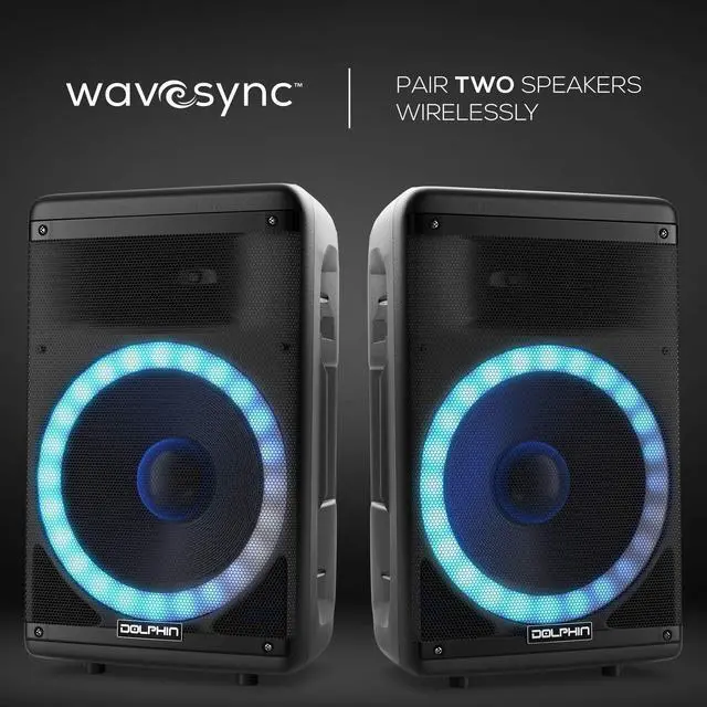 Alt view image 3 of 7 - BoxParty 1600: 15" High Powered Bluetooth Party Speaker Deep Bass, Loud Sound System with LED Lights, Includes Microphone and Remote Control
