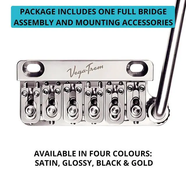 Alt view image 2 of 7 - Vega-Trem VT1 Ultra-Trem 2-Points Glossy Stratocaster Guitar Tremolo Bridge For Strat No Mods Easy Installation (Glossy, Right)