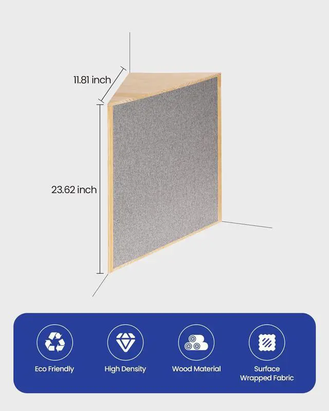 Alt view image 2 of 7 - 2 Pack Bass Traps,24" X 12" Wooden Bass Traps Corner,Large Sound Echo Absorbers,Low Frequency Trap Standing Wave Acoustic Treatment for Home Studio,Listening Room or Theater