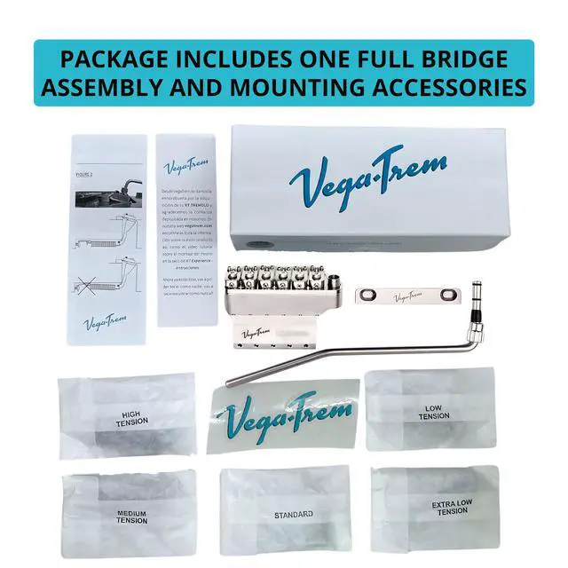 Alt view image 7 of 7 - Vega-Trem VT1 Ultra-Trem 2-Points Glossy Stratocaster Guitar Tremolo Bridge For Strat No Mods Easy Installation (Glossy, Right)