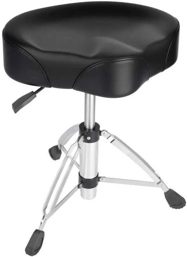 Main image of Hydraulic Drum Throne, Saddle Drum Stool Height Adjustable | Professional Motorcycle-Style Padded Drum Chair for Adult Drummers, Percussionists, and Studio Use