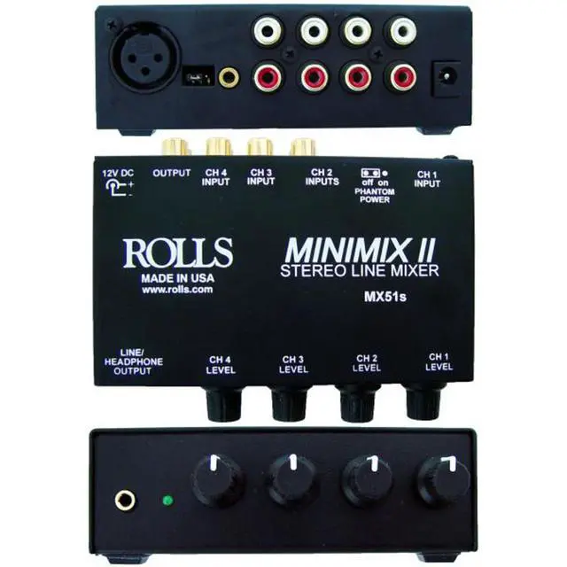 Alt view image 2 of 3 - MX51S Mini Mix 2 Four-Channel Stereo Line Mixer Black