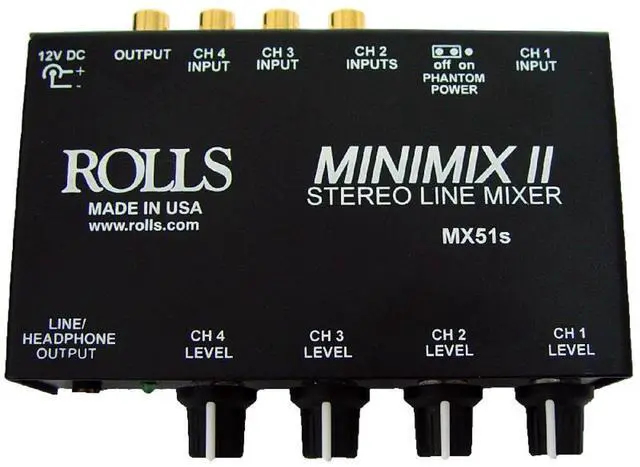 Main image of MX51S Mini Mix 2 Four-Channel Stereo Line Mixer Black