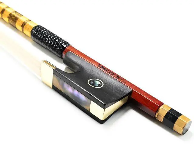 Main image of Pernambuco Violin Bow 4/4 Size 810V Concert Level Straight Stick Great Balanced Ebony Frog 4 4 Full Sweet Sound Natural Horse Hair Fast Response