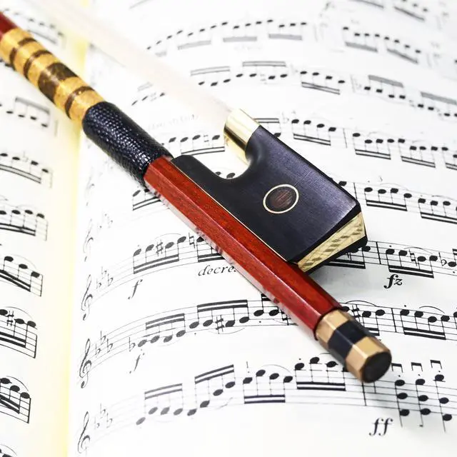 Alt view image 6 of 7 - Pernambuco Violin Bow 4/4 Size 810V Concert Level Straight Stick Great Balanced Ebony Frog 4 4 Full Sweet Sound Natural Horse Hair Fast Response
