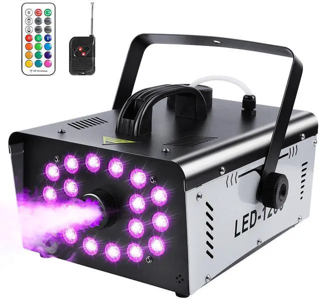 Main image of 1200W Fog Machine Outdoor Indoor, 18 Lights Halloween Smoke Machine Fog | 6000CFM, 13 Colors & Remote Controls for Party Stage Effect
