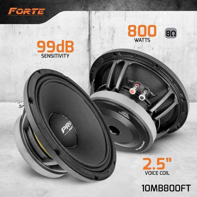 Alt view image 2 of 7 - 10 inch Midbass Speaker 10MB800FT, 800 Watts, 8 Ohm, 2.5 in Voice Coil, Pro Audio Mid Bass Loudspeaker (Single)