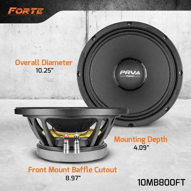 Alt view image 3 of 7 - 10 inch Midbass Speaker 10MB800FT, 800 Watts, 8 Ohm, 2.5 in Voice Coil, Pro Audio Mid Bass Loudspeaker (Single)