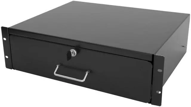 Main image of 3U Rack Drawer Server Cabinet Case 19 Inch Rack Mount DJ Locking Rack Network Rack Deep Drawer with Key, with Rear Pass-Through Holes for Routing Cables(3U)