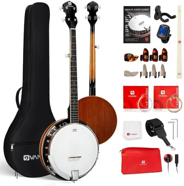 Main image of NYLON Banjo 5 String Kit, 38 Inch Full Size Banjo with Nylon Strings with Gig Bag, Premium Accessories Outfit, Starter Kit for Beginners Adults Teens, Brown
