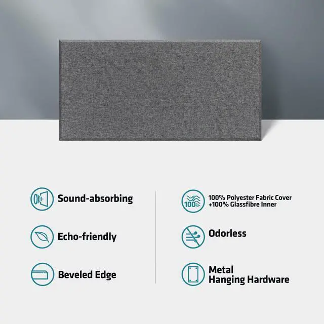 Alt view image 5 of 7 - 4 PCS Acoustic Panels, 2 Thick 23.6" x 11.8" Fiberglass Sound Absorbing Panels, Soundproof Panels for Studios, Office, Home Theater. Charcoal Grey