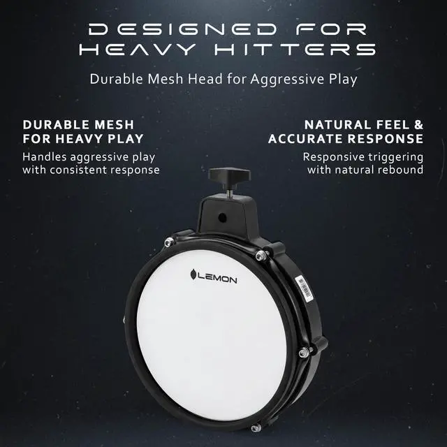 Alt view image 3 of 7 - T550 Electronic Drum Pad - 8 Inch Tom Dual Zone Mesh Head, Compatible with Roland, Alesis Nitro Max, Yamaha DTX, Simmons, Donner, Electric Drum Kit Set Expansion Pad for Electronic Kits