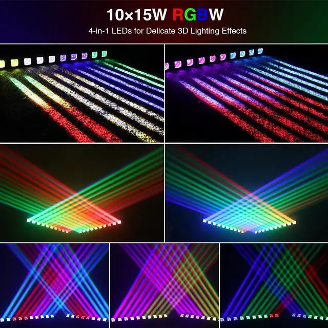 Alt view image 2 of 7 - 10x15W RGBW Moving Beam LED Light Bar,4 in 1 DJ Light Bar-1 Pack | 10*15W RGBW LEDs, Auto/Sound/DMX512/Master-Slave/RDM Strobe Light, L1015 Spider Stage Light For Parties, Theater, Disco,Event