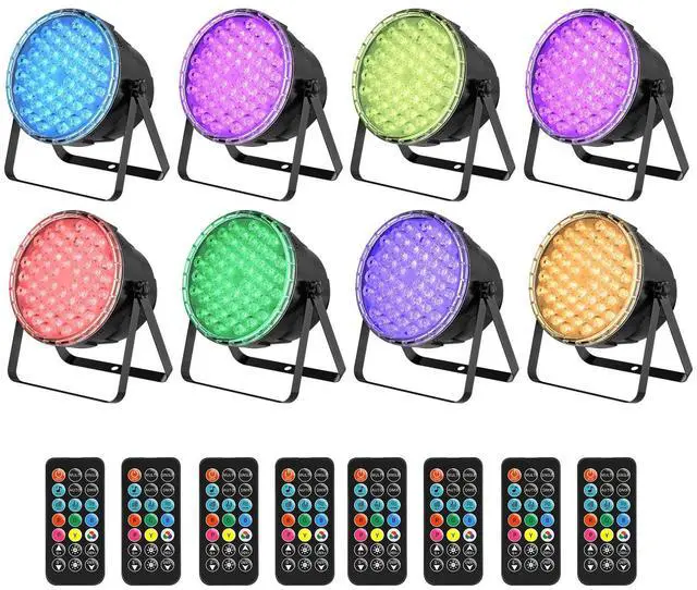 Main image of 54x3W RGB LED Stage Par Lights with Remote Control, 8 Pack | Ultra-Bright LED Panel,One-piece die cast housing,Cooling system,Full RGB Color Mixing,Auto/Sound/DMX512/Master-slave Mode