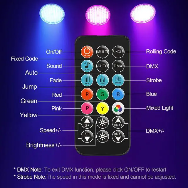 Alt view image 4 of 7 - 54x3W RGB LED Stage Par Lights with Remote Control, 8 Pack | Ultra-Bright LED Panel,One-piece die cast housing,Cooling system,Full RGB Color Mixing,Auto/Sound/DMX512/Master-slave Mode