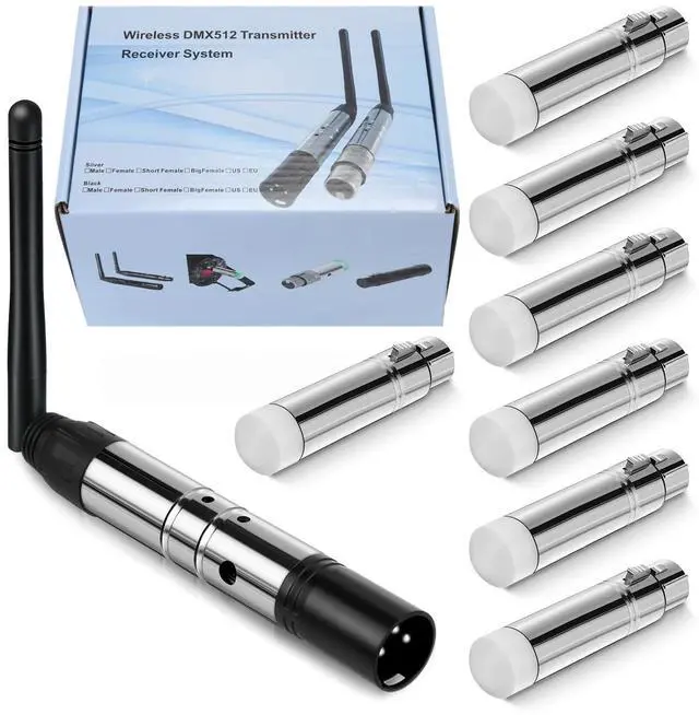 Main image of 8 Pcs Wireless DMX 512 Transmitter and Receivers - DJ 2.4g Wireless DMX Light Controller for LED Stage Dj Lights Disco Party Bar Lighting