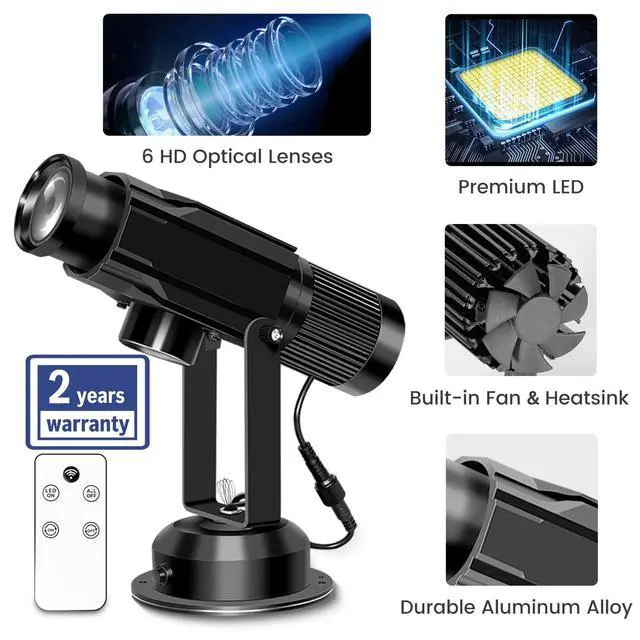 Alt view image 4 of 7 - 30W Logo GOBO Projector, HD LED Light for Business, Dual Cooling System, DJ Effect Light Projector with Free Glass Lens and Remote Control, Rotational, for Indoor Use