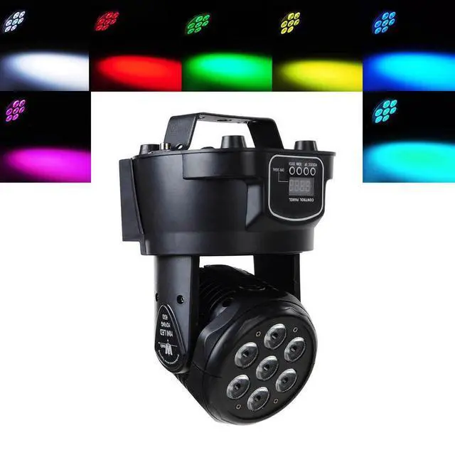 Alt view image 6 of 7 - Moving Head Light 7 x 10W LED 4 in 1 RGBW Stage Lighting DJ Lights | DMX& Sound Activated, 9/14 CH, 540° Pan & 180° Tilt, Wash Light for Party, Weddings, Clubs, Concerts, Bars and Events