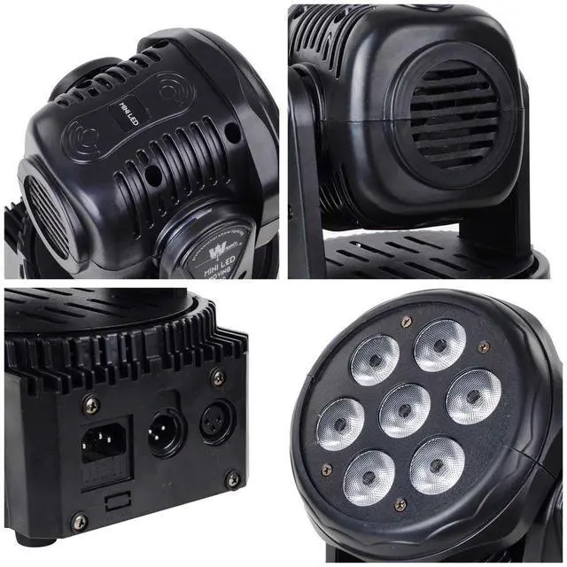 Alt view image 7 of 7 - Moving Head Light 7 x 10W LED 4 in 1 RGBW Stage Lighting DJ Lights | DMX& Sound Activated, 9/14 CH, 540° Pan & 180° Tilt, Wash Light for Party, Weddings, Clubs, Concerts, Bars and Events