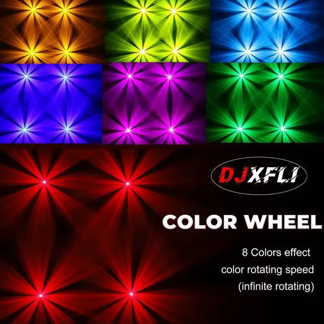 Alt view image 5 of 7 - 120W LED Moving Head Dj Light Roto Prism Beam Stage Lights 8 GOBOs 8 Colors DMX 512 12CH Sound DJ Lighting for Disco Party Events Wedding Stage Lighting (2)