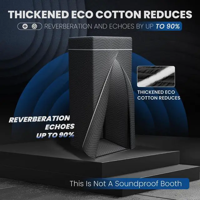 Alt view image 2 of 7 - Portable Vocal Booth,Recording Booth Sound Booth for Recording Echo-Free Vocals Complete Home Recording Studio Foldable with Travel Bag for Podcasts & Music,Voiceovers