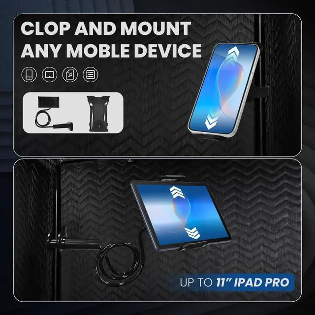 Alt view image 5 of 7 - Portable Vocal Booth,Recording Booth Sound Booth for Recording Echo-Free Vocals Complete Home Recording Studio Foldable with Travel Bag for Podcasts & Music,Voiceovers