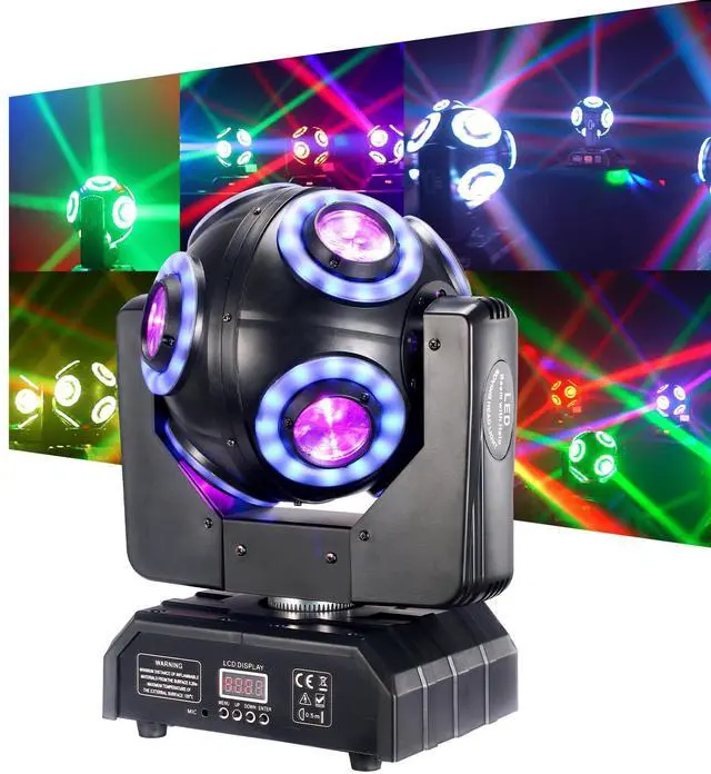 Main image of Moving Head Stage Light with Halo Beam 8x15W LED Stage Lights RGBW 4in1 DJ Lights 360°Moving Head DMX Sound Activated for Club Wedding Show