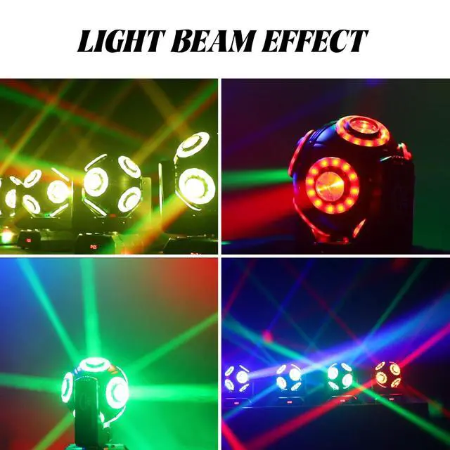 Alt view image 3 of 7 - Moving Head Stage Light with Halo Beam 8x15W LED Stage Lights RGBW 4in1 DJ Lights 360°Moving Head DMX Sound Activated for Club Wedding Show