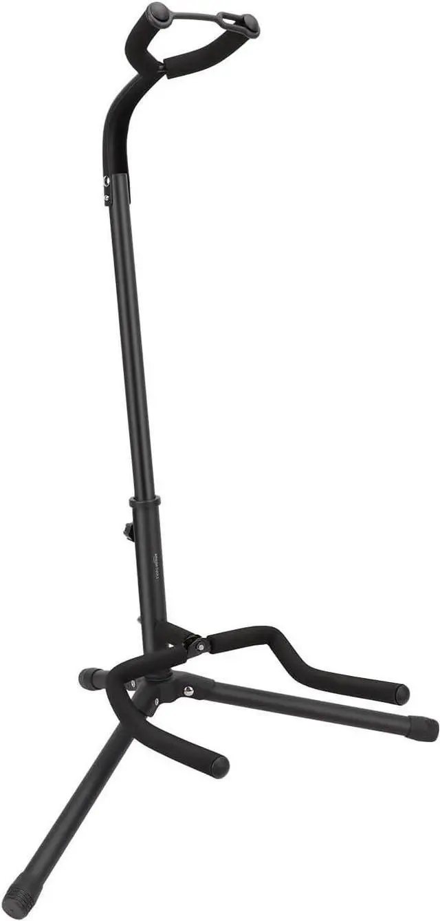 Main image of Height Adjustable Foldable Guitar Stand with Secure Support, Padded Non-Slip Floor-Stand for Acoustic, Electric, Bass and Banjos, Portable Display-Stand, Black (Pack of 10)