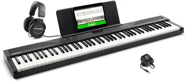 Main image of Recital Play and HDH40-88 Key Keyboard Piano with Speakers, Piano Lessons, and Over Ear Headphones with 9 ft Cable