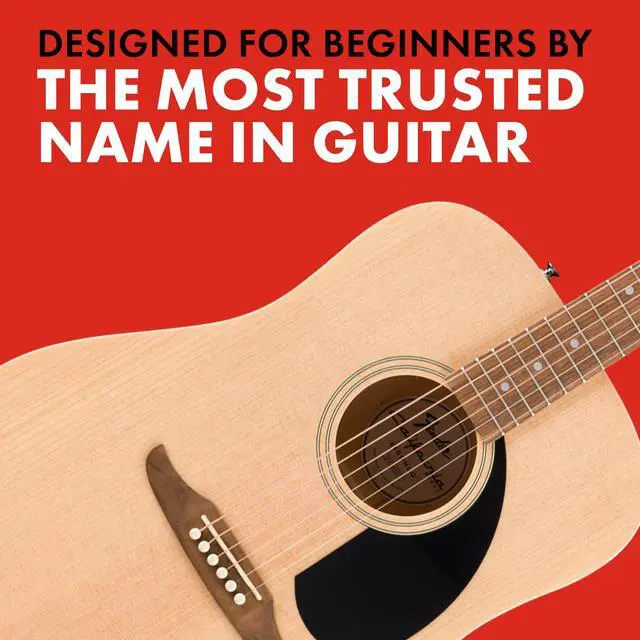 Alt view image 3 of 7 - California Debut Redondo Series Acoustic Guitar Starter Kit, Natural | Includes gig bag, stand, tuner, strap, picks, California Series dreadnought body, ideal for beginners
