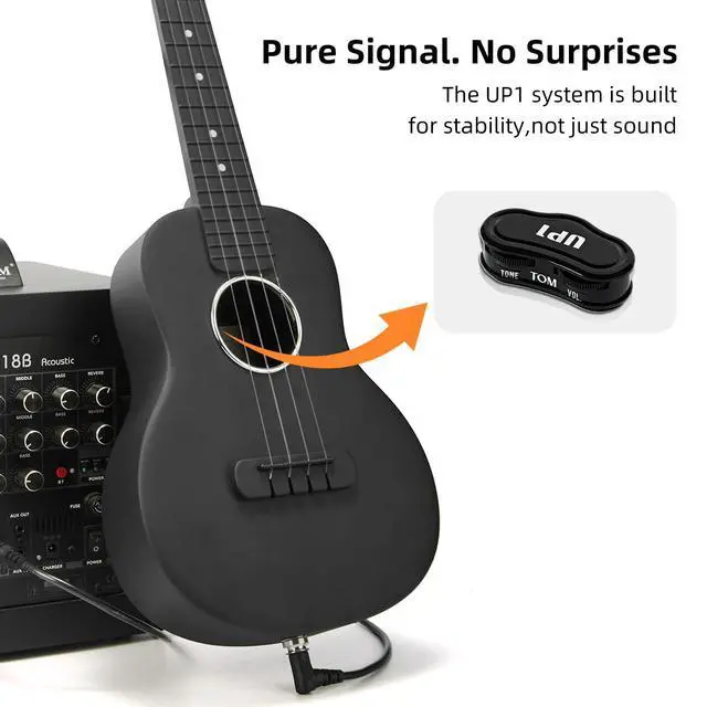 Alt view image 2 of 7 - 23 Carbon Fiber Electric Ukulele Waterproof & Travel-Ready with Built-in Pickup (Volume/Tone Control), Includes Gig Bag & Full Kit. Ideal for Outdoor, Beginners & Performers(Black EQ)