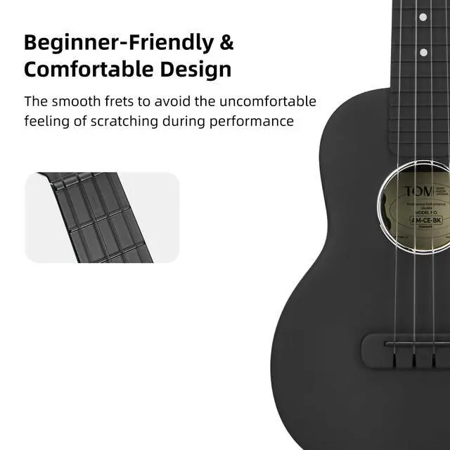 Alt view image 5 of 7 - 23 Carbon Fiber Electric Ukulele Waterproof & Travel-Ready with Built-in Pickup (Volume/Tone Control), Includes Gig Bag & Full Kit. Ideal for Outdoor, Beginners & Performers(Black EQ)