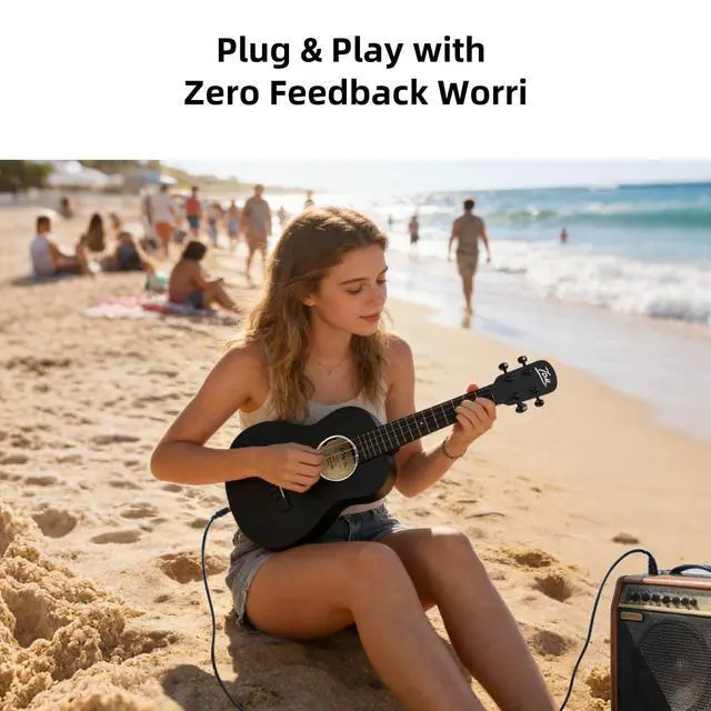 Alt view image 7 of 7 - 23 Carbon Fiber Electric Ukulele Waterproof & Travel-Ready with Built-in Pickup (Volume/Tone Control), Includes Gig Bag & Full Kit. Ideal for Outdoor, Beginners & Performers(Black EQ)