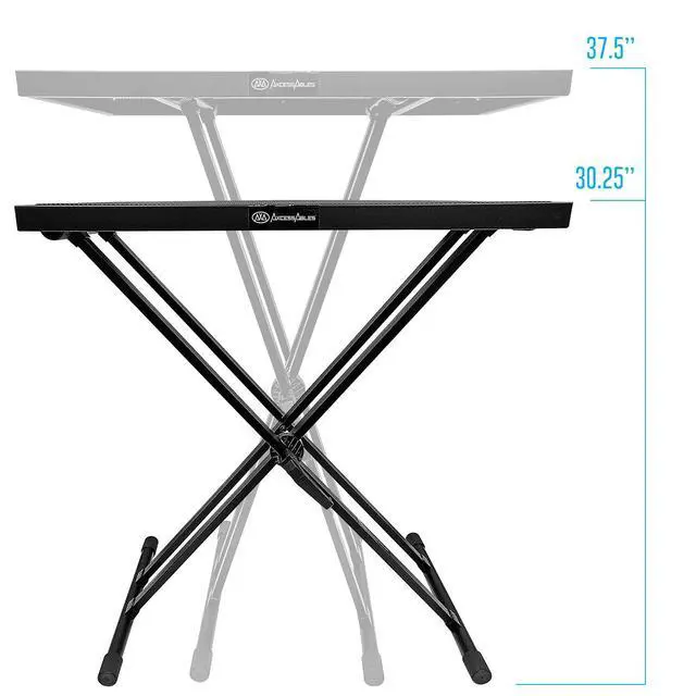 Alt view image 2 of 7 - AxcessAbles Light Weight Portable DJ Table Stand with Gig Bag | X Style Keyboard Stand, Tabletop DJ Desk with Travel case | DJ Table Stand Laptop, Controller | Midi Keyboard Stand & Synth Stand