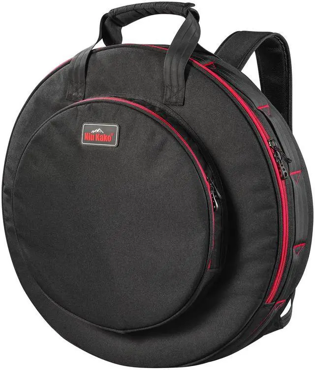 Alt view image 5 of 7 - Heavy Duty 22" Drum Cymbal Bag - Holds Up to 10 Cymbals, 12mm Thick Exterior Padded Cymbal Case with Individual Soft Cymbal Sleeves for Drummers