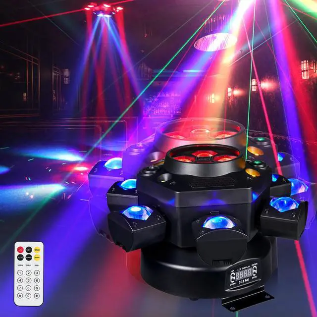 Main image of Moving Head DJ Lights 6-Arm Lamp with Remote Control 150w RGBW 4in1 LED DJ Stage Lights Moving Head Disco Light DMX512 & Sound Activated Rotating Light Starlight for Wedding Live House KTV Bar & Club