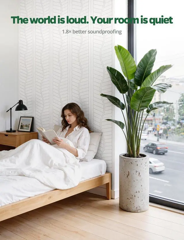 Alt view image 3 of 7 - 6 Pack MLV Sound Proof Wall Panels Sound Proofing Noise Blocker for Room, White Acoustic Soundproofing Panel for Walls Ceiling Noise Blocking Cancelling & Absorbing for Bedroom Home Office