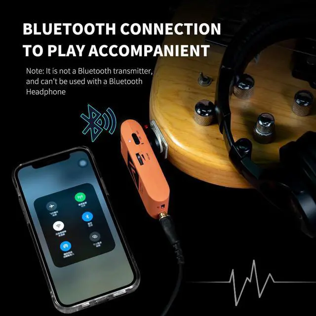 Alt view image 6 of 7 - Bass Headphone Amp Portable Modeling Headphone Amplifier with 28 Drum Grooves 7 Amp Models Built-in Effects 5 Tone Color Support Bluetooth USB Audio Recording&Playback OTG Function Rechargeable
