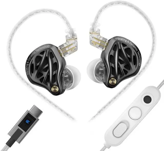 Main image of KZ Vibe X in Ear Monitor, HiFi IEM Earbuds | 2DD with Haptic Bass Vibrations, Sound Isolating, Wired Earbuds with Mic for Musician, Stage Monitoring & Audiophiles, USB C