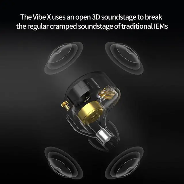 Alt view image 5 of 7 - KZ Vibe X in Ear Monitor, HiFi IEM Earbuds | 2DD with Haptic Bass Vibrations, Sound Isolating, Wired Earbuds for Musician, Stage Monitoring & Audiophiles, 3.5mm with Mic