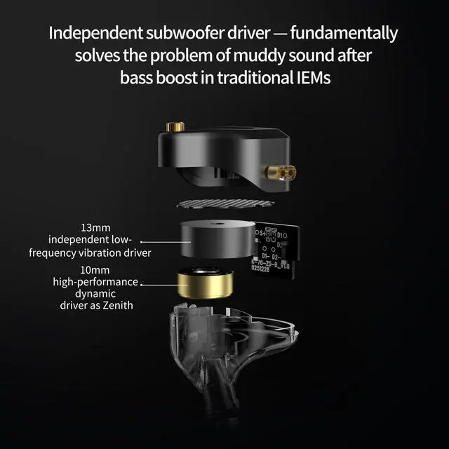 Alt view image 5 of 7 - KZ Vibe X in Ear Monitor, HiFi IEM Earbuds | 2DD with Haptic Bass Vibrations, Sound Isolating, Wired Earbuds with Mic for Musician, Stage Monitoring & Audiophiles, USB C
