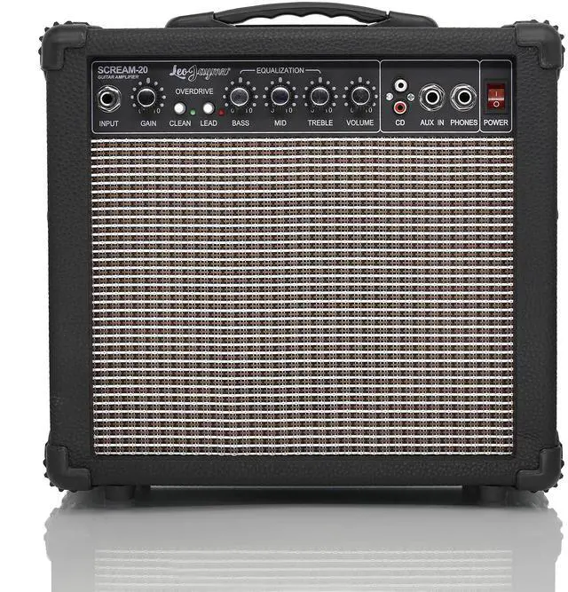 Main image of 20W Electric Guitar Amplifier - Clean and Distortion Channel - 3 Band Equalization and CD Line Input - Recording Studio, Practice Room, Small Courtyard (6.5", Black)